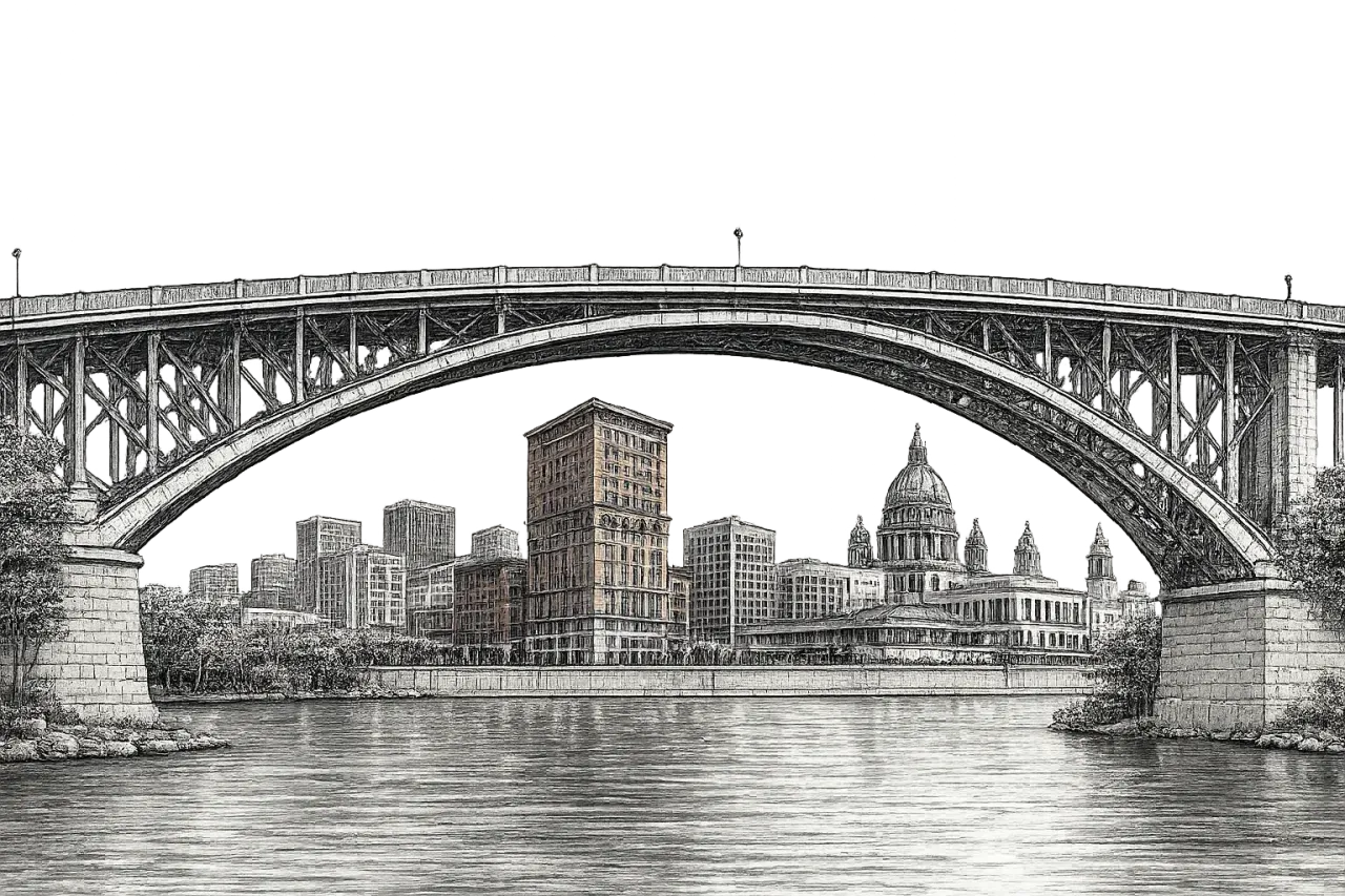 Twin Cities High Bridge Graphic